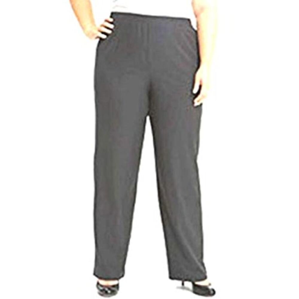 Eileen Fisher Linen Viscose Stretch Pants High Rise Flat Front Elastic Gray 14